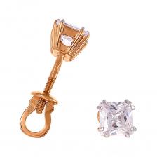 Серьги-пусеты из золота с фианитами