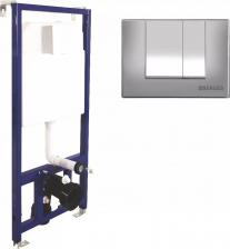 Система инсталляции для унитазов Berges Wasserhaus Novum с кнопкой смыва, матовый хром 040242