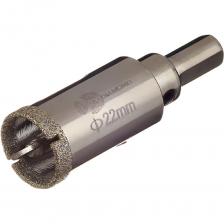 Алмазная коронка по керамике и кафелю Коронка алмазная по керамике и кафелю с центрирующим сверлом TRIO-DIAMOND 22 мм 400022