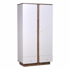 Шкаф двухсекционный Polini Kids Ameli 4010, с ящиками, цвет белый-дуб крафт