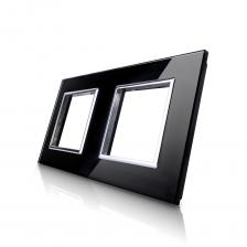 Двойная рамка розеток чёрная