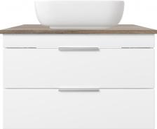 Тумба под раковину со столешницей STWORKI Копенгаген 80 белая, матовый орех