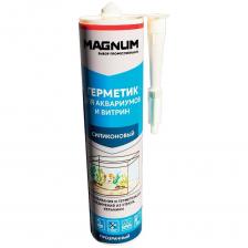 Высококачественный силиконовый герметик MAGNUM с системой отверждения ацетокси применяется для склеивания стекла при изготовлении и ремонте аквариумов, террариумов, а так же для герметизации соединений из стекла, керамики, нержавеющей стали, анодированного алюминия, эмалированных поверхностей, дерева, ПВХ и других материалов. После полимеризации не токсичен для водной среды (для рыб, аквариумных растений и т.д.) Предназначен для внутренних и наружных работ, может применяться в помещениях с повышенной влажностью для уплотнения соединительных швов вокруг душевых кабин, ванн, раковин, бассейнов; герметизации стыков при установке сантехнического оборудования, гидроизоляции поверхностей, заделки швов между плитками. Обладает высокими эксплуатационными характеристиками: образует прочный долговечный шов, не выцветает и не собирает пыль, устойчив к воздействию большинства моющих и чистящих средств, стоек к УФ-излучению, атмосферным воздействиям, температурным перепадам и практически любым агрессивным средам. Тиксотропный, не растекается и не сползает по шву. Длительное время сохраняет эластичность, при эксплуатации выдерживает деформацию до 20%. При склеивании аквариумов объёмом до 150 литров позволяет обходиться без дополнительного укрепления конструкции После полимеризации не наносит вреда водным организмам. Устойчив к УФ-излучению, воздействию чистящих и моющих средств. Устойчив к нагрузкам и вибрациям, выдерживает деформацию до 20%.20–22 погонных метра при диаметре валика 4 мм.  