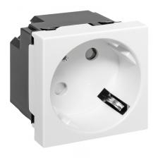 Розетка 45х45 с заземлением 45 градусов быстрозажимные клеммы белая EKF (E2MR16-028-10-45-SL), цена за 1 шт