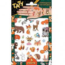 Тату ND PLAY Наклейки - татуировки "Лесные красавицы", 3 листа