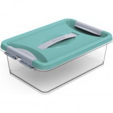 Контейнер Martika с защелками и ручкой, 6 л, клик, бирюзовый С272БИР