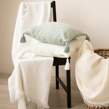 Наволочка декоративная с кисточками SL Home TASSEL, 45x45 см, оливковая