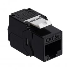 Розеточный модуль NTSS PREMIUM Keystone RJ45 UTP CAT5e 180 градусов безинструментальный черный ver2 NTSS-KJ2-PM-UTP-RJ45-5e-180-TL-BL