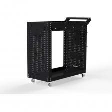 Тележка инструментальная Metalex Тип 2 А с выдвижным ящиком и боковыми панелями- это универсальная и удобная тележка, которая поможет Вам организовать хранение и перемещение Ваших инструментов внутри цеха или гаража. Главная особенность тележек Metalex – это возможность регулировки высоты установки всех полок. Перфорация на стойках сделана с шагом 25 мм. А так же, на все тележки Metalex можно установить большое количество различных аксессуаров.. Тележка укомплектована выдвижным ящиком на шариковых направляющих под верхней полкой На данных тележках устанавливаются две торцевые перфопанели, что значительно расширяет возможности хранения. Большое количество полезных аксессуаров мы уже положили в комплект. Но Вы всегда выбрать и доустановить, необходимые именно Вам, из линейки аксессуаров Metalex. Тележка выдерживает нагрузку до 150 кг., а каждая полка до 75 кг. Высота бортика у полок – 50 мм. На тележке установлены два колеса с углом поворота 360 градусов и два колеса, с таким же углом порота, но со стопорным механизмом. Все тележки Metalex окрашены порошковой краской, которая защитит изделие на долгие годы, даже во время интенсивной эксплуатации.