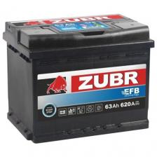 Автомобильный аккумулятор ZUBR EFB 63 Ач R+ EN620A (242x175x190) (ZE630)