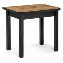 Стол подъемно-раскладной (раскрытая книга) Woodville Энлей 80 черный/дуб вотан 471767 (прямоугольная столешница, 4 ножки)