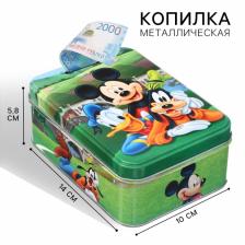 Копилка 14x10x5.8 см, металл, Микки Маус