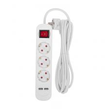 Rexant 13-4016 Удлинитель STANDARD 3 гнезда, 3м, 3х1,0мм?, с/з 1 шт