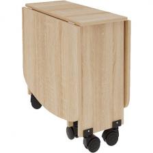 Стол на колесах подъемно-раскладной трансформер (стол-книжка) Журнальный раскладной, цвет дуб сонома Mebelson (арт.CZ-006.1544) (овальная столешница, 6 ножек)