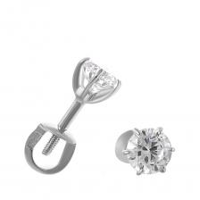 Серьги-пусеты из золота с фианитами