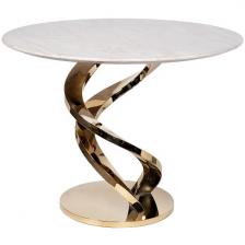 Кухонный стол Garda Decor 33FS-DT10075-PG (Золото/Белый) (круглая столешница)