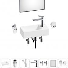 Комплексное предложение по специальной цене. Все составляющие набора проходят деликатные апгрейды для достижения абсолютной гигиены, надежности монтажных элементов и максимального удобства в пользовании. В процессе обжига керамики при температуре 1250° С образуется плотная трехслойная фарфоровая структура, которая придает прочность и обеспечивает белизну как внутренней, так и внешней поверхности умывальника. Антибактериальное грязеотталкивающее покрытие керамики Lavinia Boho препятствует образованию налета и размножению патогенных бактерий. Для регулярной уборки раковины достаточно использования теплой воды и мягкой салфетки. Конструкция всех элементов набора идеально сочетается. Интуитивно понятный монтаж позволяет за считанные минуты осуществить сборку и подключение всех элементов набора, не прибегая к помощи профессионалов, и наслаждаться полученным результатом каждый день. Четко отлаженная система отгрузки позволяет каждому покупателю получить сантехнику в отличном состоянии со всеми гарантийными документами на покупку. Перед погрузкой каждое изделие из комплекта проходит детальный визуальный осмотр для предупреждения возможных царапин и повреждений. Комплект поставляется в единой коробке, в которой размещены все элементы набора в дополнительных индивидуальных упаковках, что гарантирует наличие всех позиций и их сохранность.