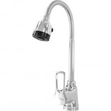 Смеситель для кухни с гибким изливом,STOmegaPRO латунь, картридж 35мм арт.9402у Длина излива 42см. Двухрежимная лейка-насадка, крепление шпилька, подводка в комплекте 40см.