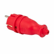 EKF Вилка красная каучуковая прямая 230В 2P+PE 16A IP44 PRO RPS-011-16-230-44-rr 1 шт