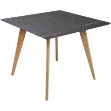 Стол R-Home Лунд квадратный 960*960 Мрамор Графит (квадратная столешница, 4 ножки)