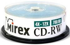 Диск CD-RW Mirex 700Mb 12x Cake Box (25 шт.) (202349)