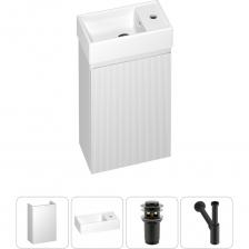 Комплексное предложение по специальной цене от Wellsee – идеальное решение для вашего комфорта. Составляющие набора проходят непрерывные деликатные апгрейды для достижения абсолютной гигиены, надежности монтажных элементов и максимального удобства в использовании. КОМПАКТНАЯ ТУМБА С РАКОВИНОЙ WC AREA. Функциональный комплект тумбы с раковиной шириной 40 см предназначен для небольших помещений, где важно сохранить каждый сантиметр свободного пространства и организовать продуманную систему хранения. Регулируемая полка внутри тумбы позволяет разместить необходимые гигиенические принадлежности, а также емкости с бытовой химией разного объема, высоты и веса. Крепления, входящие в комплект поставки, выдерживают нагрузку до 100 кг. Благодаря подвесной конструкции изделие можно установить на оптимальной высоте для удобного мытья рук как взрослых, так и детей. Основа тумбы – высококачественная импрегнированная плита МДФ, пропитанная специальным составом для максимальной защиты от влаги и образования плесени. Усиливают защитный эффект пятислойное покрытие TotalCover® и обработка поверхностей водоотталкивающим лаком, что предотвращает впитывание влаги и разбухание мебели. Мини-раковина с приятным глянцевым покрытием идеально дополняет стильную тумбу WC Area. Глубина чаши и эргономичное расположение бокового отверстия для смесителя удобны для мытья рук, лица и гигиенических процедур. Свободное место в зоне крыла позволяет разместить мыльницу или стакан с зубными щетками. Благодаря грязеотталкивающему слою минералов и повышенному антиадгезионному свойству поверхность раковины не впитывает грязь и известковый налет, устойчива к красителям и сохраняет исключительную белизну на долгие годы. ДОННЫЙ КЛАПАН CLICK-CLACK. Донный клапан из высококачественной латуни отличается прочностью и долговечностью, устойчив к коррозии, процессам окисления и повреждениям. Внутренние стенки изделия имеют фирменное защитное покрытие Protect’IN, препятствующее скоплению грязи и оседанию водопроводных примесей и солей, что облегчает уход и снижает вероятность образования засоров. В быту наличие клапана не только сдержит проникновение неприятных запахов из канализации, но и превратит обычную раковину в многофункциональный атрибут: от своеобразной емкости для стирки вещей, мытья игрушек до уходовых ванночек. Заглушка клапана служит барьером от попадания мелких предметов в сливное отверстие раковины, а удобная разборная конструкция позволяет прочищать механизм от возможных загрязнений за считанные минуты. МЕТАЛЛИЧЕСКИЙ СИФОН. Выполненный из латуни сифон Drainage System обладает высокой устойчивостью к перепадам температур и давления, не накапливает статическое электричество и не притягивает пыль. Сплав не содержит вредных для здоровья веществ и не окисляется со временем. Декоративное покрытие устойчиво к выцветанию и воздействию коррозии, а места наибольшего износа дополнительно защищены от истирания. Внутренние стенки с защитным покрытием Protect’IN не подвержены скоплению грязи, оседанию водопроводных примесей и солей, что сводит к минимуму образование засоров. Интуитивно понятный монтаж позволяет осуществить сборку и подключение сифона самостоятельно. Наличие регулировки длины патрубка способствует беспроблемной установке при нестандартном расположении коммуникаций и необходимости адаптировать конструкцию под тип и габариты умывальника. Высокая пропускная способность обеспечивает оптимальный отток воды и комфорт водных процедур. Функция гидрозатвора препятствует проникновению неприятных запахов из канализации. ВАННАЯ КОМНАТА В СТИЛЕ WELLSEE. Дизайнерская сантехника для умывальной зоны представлена в едином стиле, гармонично дополняет друг друга и создает органичный тандем в широкой линейке цветовых вариаций.  МНОГОСЛОЙНАЯ УПАКОВКА. Все компоненты набора тщательно упакованы в заводскую тару с надежной фиксацией от случайного смещения и повреждения продукции в процессе транспортировки. Многослойная упаковка из плотного гофрированного картона формирует каркас, защищает от ударных нагрузок и случайных царапин.