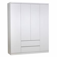 Шкаф четырёхсекционный Polini kids Simple 1920, с ящиками, 1602x505x2000 мм, цвет белый