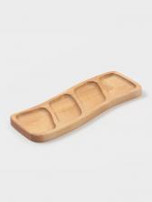 Менажница прямоугольная Доляна, 30x10x1.8 см, 4 секции, дерево берёза