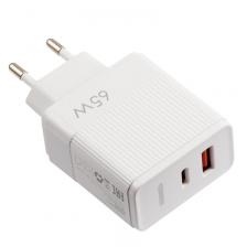 Зарядное устройство B&H UN-20 USB-A + USB-C, QC + PD, 65W, белый