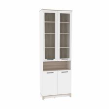 Шкаф для книг Aurelio 7, 800x355x2308 мм, цвет белый/блеквуд сатиновый