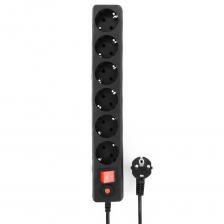 Gembird/Гарнизон Гарнизон Сетевой фильтр 6р, 10А, 7м, ур.защиты 4, черный, пакет (22433) [ECL-6-B-7]