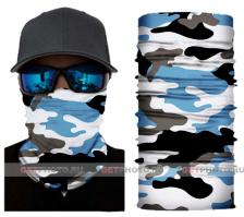 Бесшовная бандана-труба, камуфляж 14, бело-голубой, camouflage GF 5440