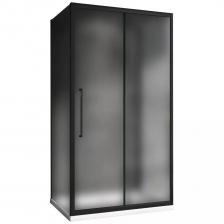 Душевой уголок ABBER Schwarzer Diamant 130х80 AG30130BMH-S80BM-S80BM профиль черный, стекло матовое