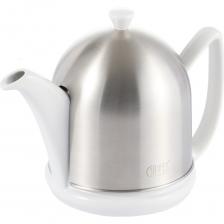 Заварочный чайник Gipfel Calido 52429 объемом 1000 мл изготовлен из экологичных материалов. Корпус чайника - из керамики, съемный чехол и фильтр - из нержавеющей стали. Ширина чайника с ручками 24 см, высота 18 см, диаметр горлышка 8,5 см, диаметр дна 13 см. Ситечко диаметром 7,5 см и высотой 8,5 см. Чехол шириной 13 см и высотой 17 см. Вес чайника 400 г. Этот чайник - само очарование. Он молочно-белого цвета и одет в стальной матовый колпак-грелку. На корпус нанесен логотип Gipfel. В его дизайне тесно переплетены традиции и современные технологии. Особенность данного чайника в его интересной конструкции. Под колпаком из нержавеющей стали, накрывающим керамический корпус, есть съемная войлочная подкладка. Такая теплоизоляция поддерживает необходимую температуру длительное время и позволяет напитку правильно завариться и хорошо настояться. Подкладка крепится к внутренней части чехла при помощи липучек. Такое оригинальное изделие станет центром внимания в сервировке стола для чаепития. Упакован в фирменную коробку.