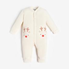 Комбинезон детский «Крошка Я» Mery Xmas, рост 74-80 см, бежевый