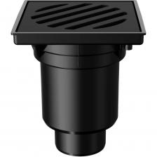 Трап нерегулируемый Fachmann Т 606 PNsP 246x244 вертикальный выпуск DN 110/160 с корзинкой и незамерзающим сифоном, решетка чугунная, пластиковый подрамник 04.089