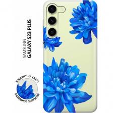 Силиконовый чехол на Samsung Galaxy S23+, Самсунг С23 Плюс с 3D принтом "Amazing Asters" прозрачный