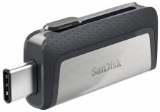 Флешка SanDisk Ultra Dual Drive USB Type-C 128 GB, 1 шт., серый