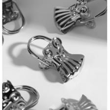 Зажим для штор "Ракушка", 30 x 15 мм, 10 шт, цвет серебряный