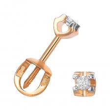 Серьги-пусеты из золота с фианитами