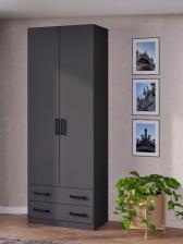 Шкаф двухстворчатый прямой «Дуэт», 2 ящика, 800x480x2200 мм, цвет серый графит