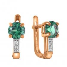 Серьги из золота с турмалинами и фианитами