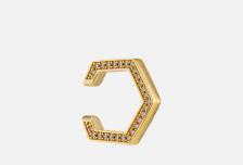 Кафф серебряный Geo 2 Gold 1 шт MENDEL