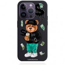 Черный силиконовый чехол MustHaveCase для iPhone 14 Pro Tony Bear/ Мишка Тони для Айфон 14 Про