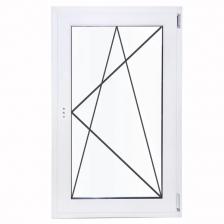 Пластиковое окно ПВХ VEKA одностворчатое 120x80 мм (ВxШ) однокамерный стеклопакет цвет белый/серый антрацит