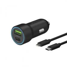 АЗУ Deppa USB/USB-C 3A 20W QC PD + кабель USB-C - Lightning MFI (11297) Черный