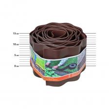 Бордюрная лента Протэкт ГОФРА, 9 м, коричневый Б-15/9 кор