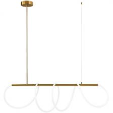 Люстра потолочная светодиодная для кухни на штанге светодиодная с гибким неоном Loft It Thread 10388P/A Brass