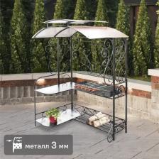 Барбекю на углях и дровах Лидер 100x150x215 см железо черный