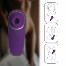 Вакуумно-волновой стимулятор клитора, 7 режимов, USB, софт-силикон, фиолетовый